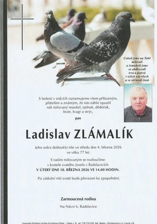 Pohřeb Ladislav Zlámalík